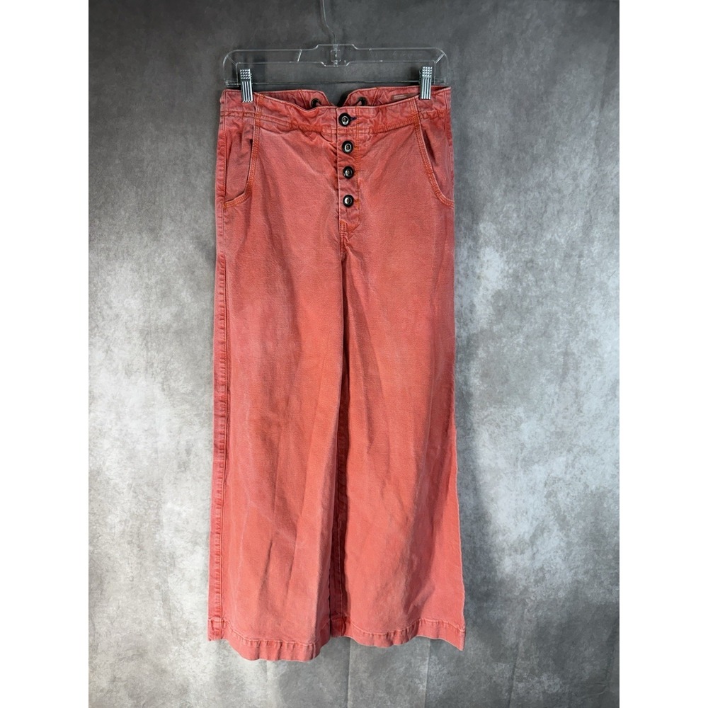 Pilcro x Anthropologie Wide-Leg High-Rise Sailor Jean In Coral Wash Size 27